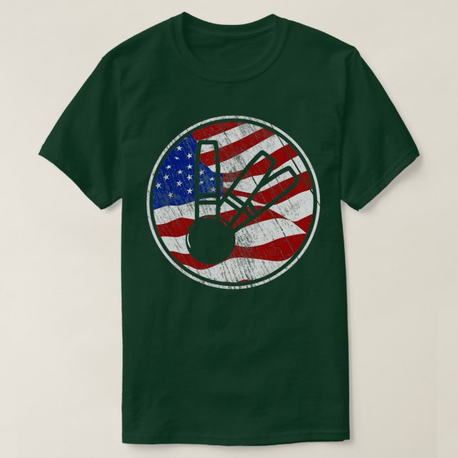 Camiseta Candlepin Boliche Americana FlagVintage Candlepin  (Frente do Design)