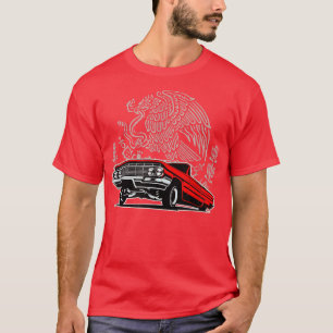 Camiseta Candy Apple Red Lowrider 64 OG Meican Eagle Cholo