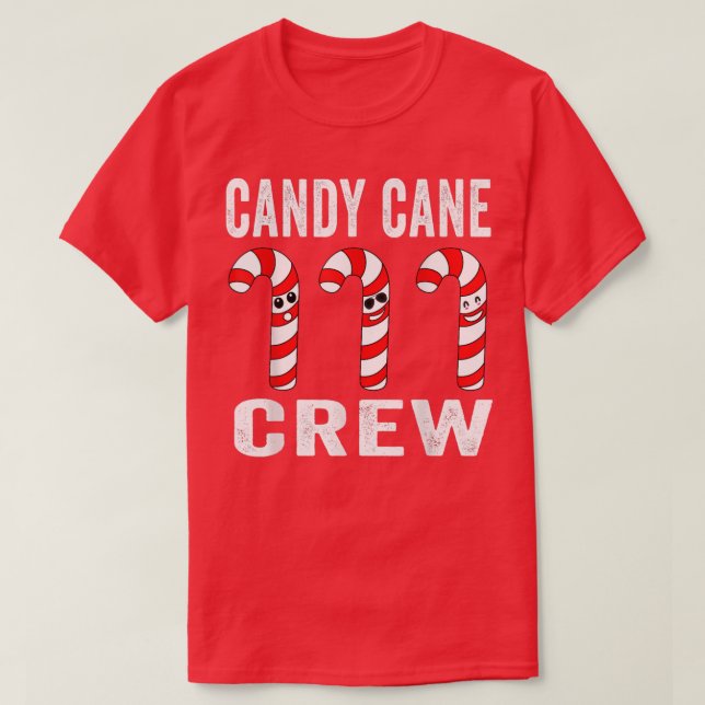 Camiseta Candy Candy Cane Crew Engraçado Doces De Natal (Frente do Design)