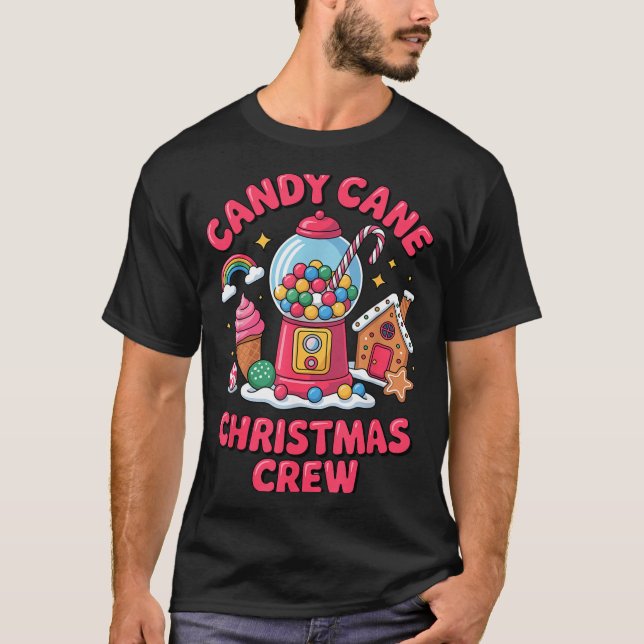 Camiseta Candy Cane Christmas Crew Gumball Gingerbread Pepp (Frente)