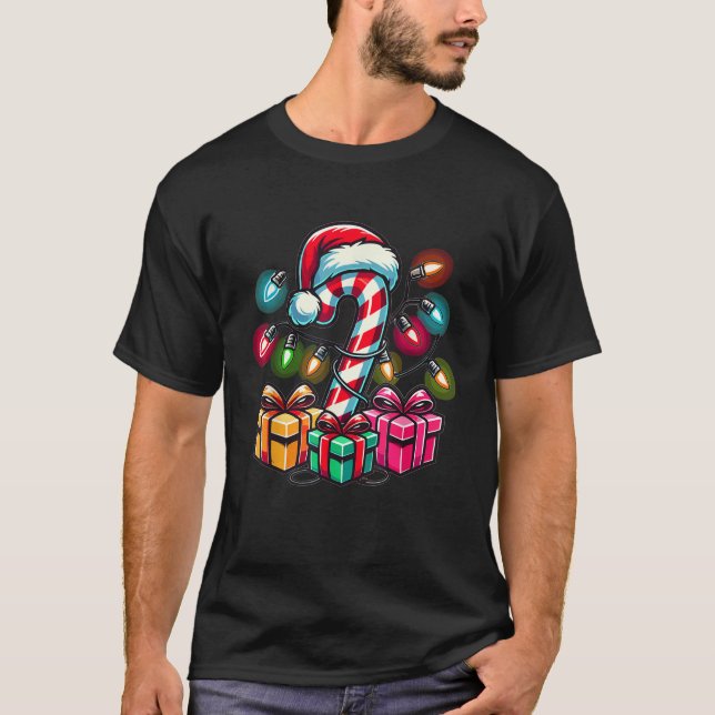 Camiseta Candy Cane Christmas Sweets Xmas  (Frente)