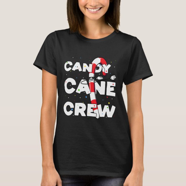 Camiseta Candy Cane Creme Diversão De Natal Dançando Ao Lon (Frente)