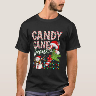 Camiseta Candy Cane Crew Adora Luzes De Natal Papais noeis 