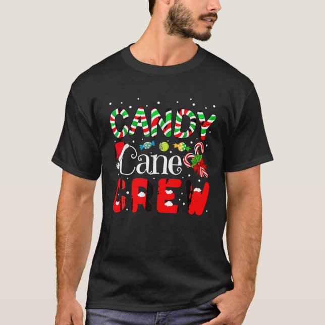 Camiseta Candy Cane Crew Candy Candy Candy Festas de Canas  (Frente)