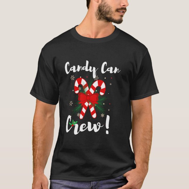 Camiseta Candy Cane Crew Candy Christmas Candy Mating Fami (Frente)