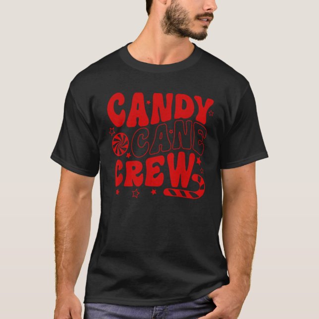 Camiseta Candy Cane Crew Christmas Squad Xmas Family Matchi (Frente)