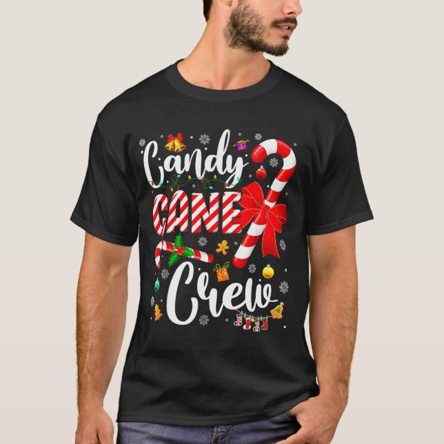 Camiseta Candy Cane Crew Christmas Xmas Love Candy Boys Gir (Frente)