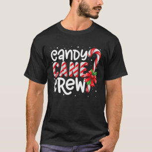 Camiseta Candy Cane Crew Engraçado Correspondência De Doces