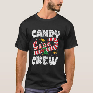 Camiseta Candy Cane Crew Engraçado Correspondência de Natal