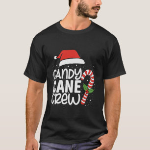 Camiseta Candy Cane Crew Engraçado Correspondência de Natal