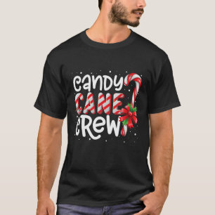 Camiseta Candy Cane Crew Engraçado Correspondência de Natal