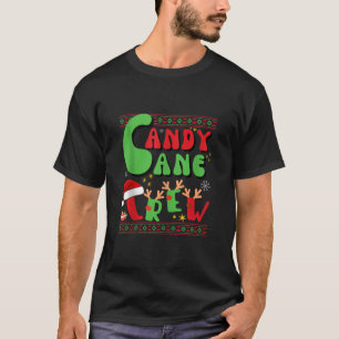 Camiseta Candy Cane Crew Engraçado Correspondência de Natal