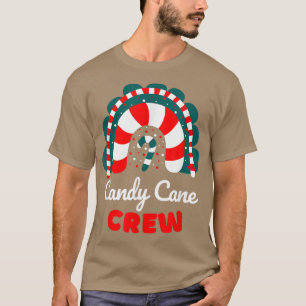 Camiseta Candy Cane Crew Engraçado Correspondente ao Rainbo
