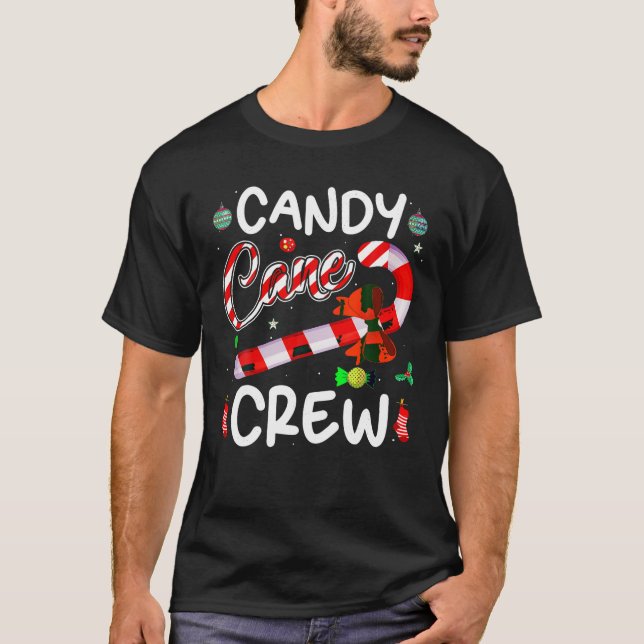 Camiseta Candy Cane Crew Engraçado Doces de Natal (Frente)