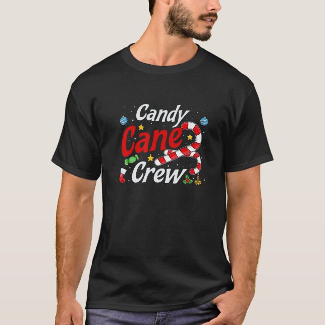 Camiseta Candy Cane Crew Engraçado Doces de Natal (Frente)