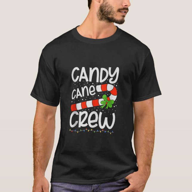 Camiseta Candy Cane Crew Engraçado Doces De Natal Engraçado (Frente)