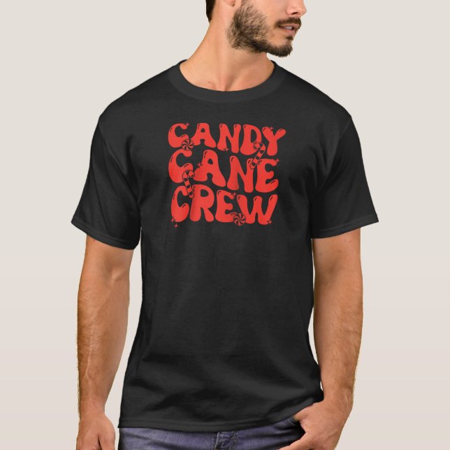 Camiseta Candy Cane Crew Engraçado Doces De Natal Engraçado (Frente)