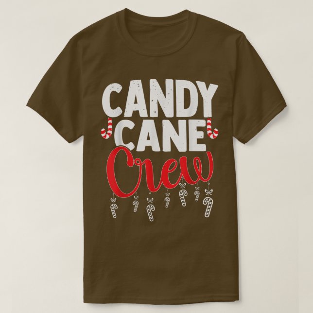 Camiseta Candy Cane Crew Engraçado Frio Viva De Natal (Frente do Design)