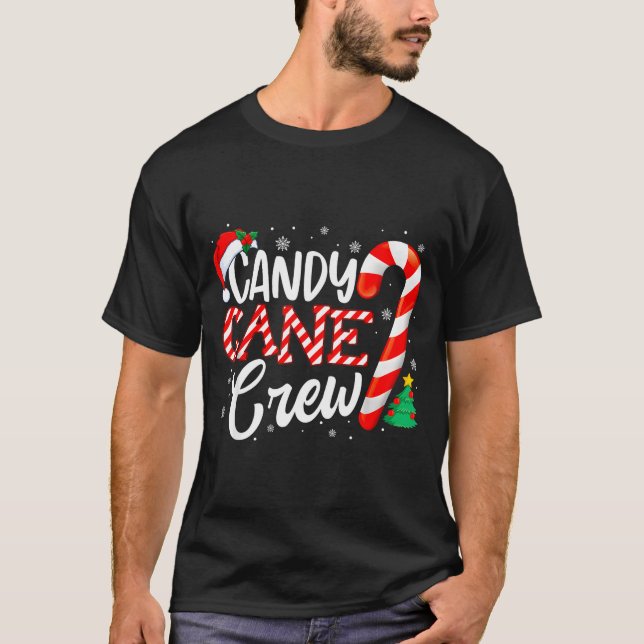 Camiseta Candy Cane Crew Funny Christmas Candy Lover Xmas  (Frente)