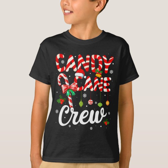 Camiseta Candy Cane Crew Funny Christmas Holiday Family Men (Frente)