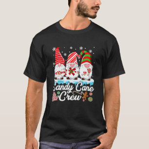 Camiseta Candy Cane Crew Funny Gnomo Lover Xmas Família Chr