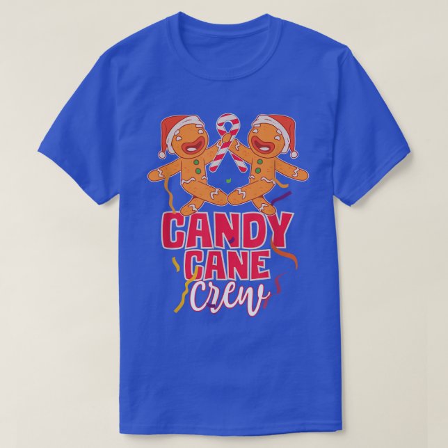 Camiseta Candy Cane Crew Group Matching Christmas Party Gin (Frente do Design)