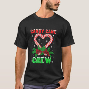 Camiseta Candy Cane Crew Natal Sweets Família Combinação C