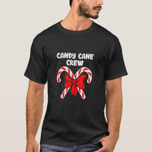Camiseta Candy Cane Crew Natal Sweets Família Combinação C