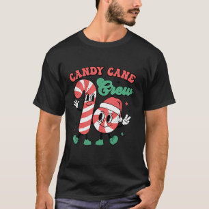 Camiseta Candy Cane Crew Papais noeis Engraçados de Doces R