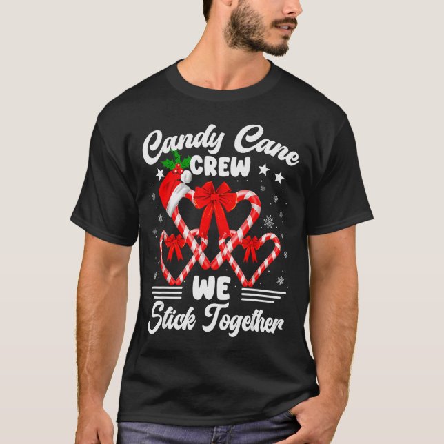 Camiseta Candy Cane Crew We Stick Together Christmas Xmas M (Frente)