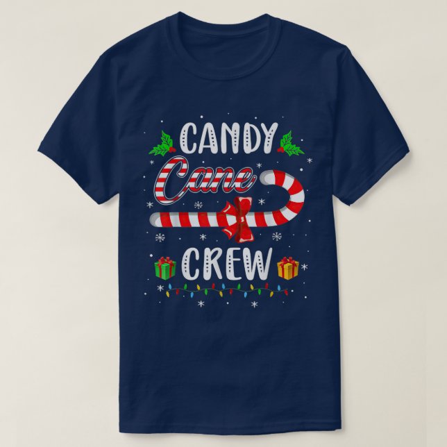 Camiseta Candy Cane CrewFunny Christmas Candy  (Frente do Design)
