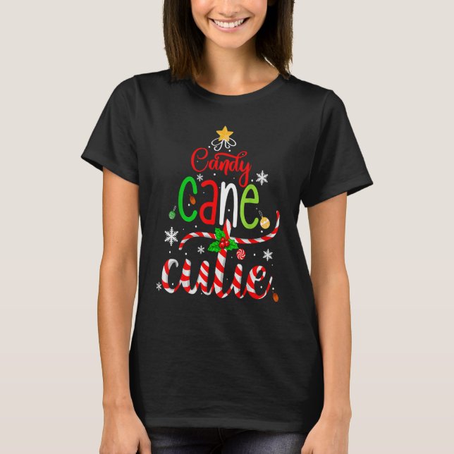Camiseta Candy Cane Cutie  Christmas Boys Girls Kids Xmas P (Frente)