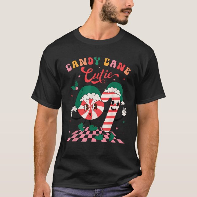 Camiseta Candy Cane Cutie Funny Candy Cane Crew Xmas Candy  (Frente)