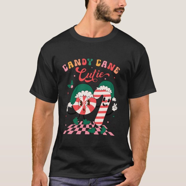 Camiseta Candy Cane Cutie Funny Candy Cane Crew Xmas Candy  (Frente)