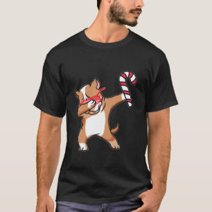 Camiseta Candy Cane Dan Cãozinho Cãozinho Dabbing de Natal 
