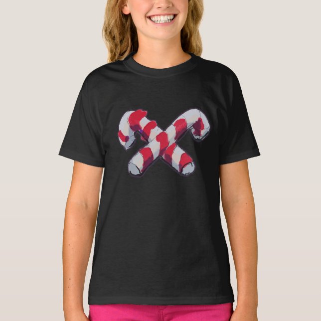 Camiseta Candy Cane de Natal (Frente)