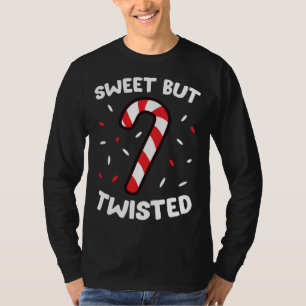 Camiseta Candy Cane de Natal Doce Mas Encantado Engraçado, 