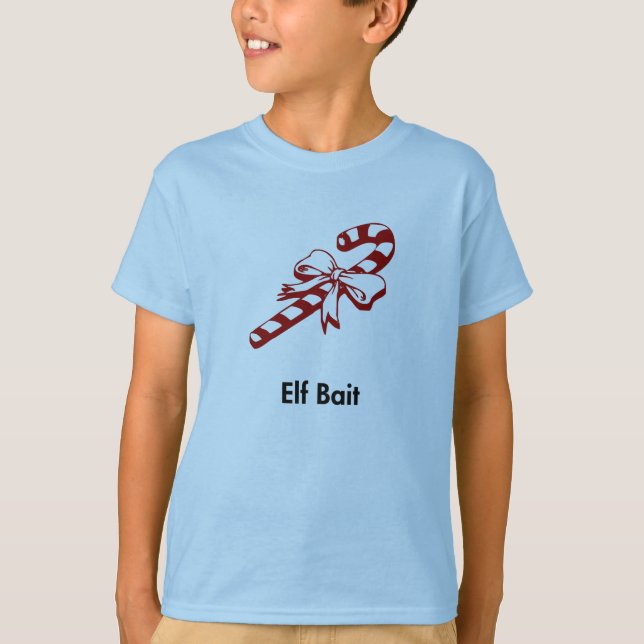 Camiseta Candy Cane Elf Bait (Frente)