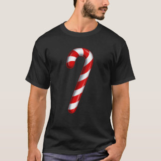 Camiseta Candy Cane Feliz e Bright Red e White Candy Co