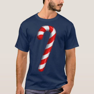 Camiseta Candy Cane Feliz e Bright Red e White Candy Co