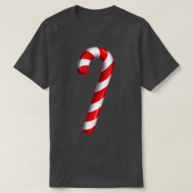 Camiseta Candy Cane Feliz e Bright Red e White Candy Co (Frente do Design)