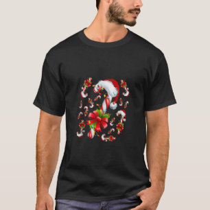 Camiseta Candy Cane Feliz e Vermelho Brilhante e Branco Eng