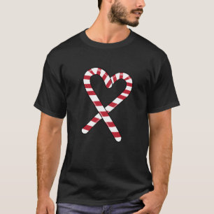 Camiseta Candy Cane Heart Engraçado Natal para Candy Cane L