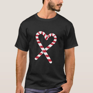 Camiseta Candy Cane Heart Engraçado Natal para Candy Cane L