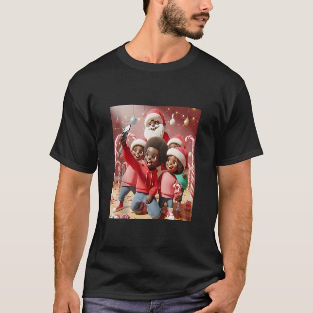 Camiseta Candy Cane Lane African American Papais noeis Grou (Frente)