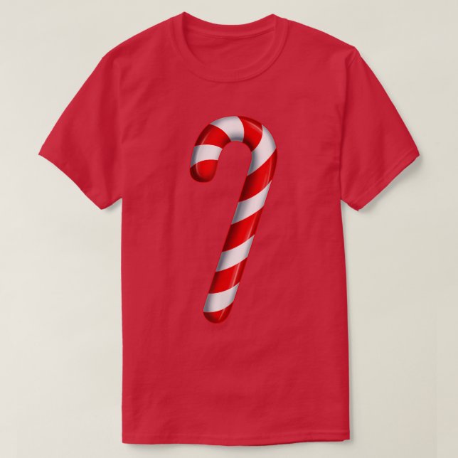 Camiseta Candy Cane Merry and Bright Red and White Candy Co (Frente do Design)