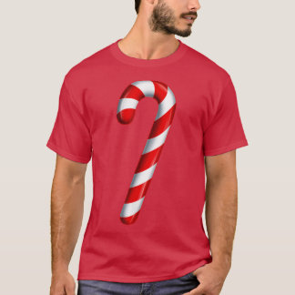 Camiseta Candy Cane Merry and Bright Red and White Candy Co