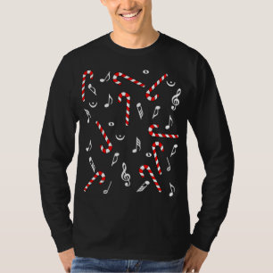 Camiseta Candy Cane Music Notes