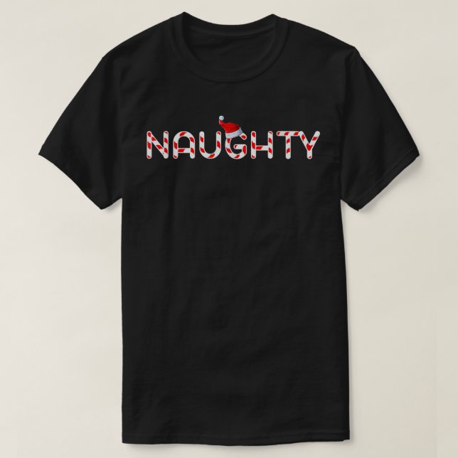 Camiseta Candy Cane Naughty Christmas Family Matching Gift  (Frente do Design)