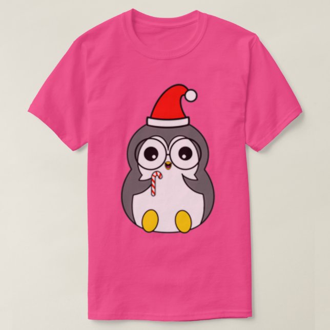 Camiseta Candy Cane Penguin (Frente do Design)